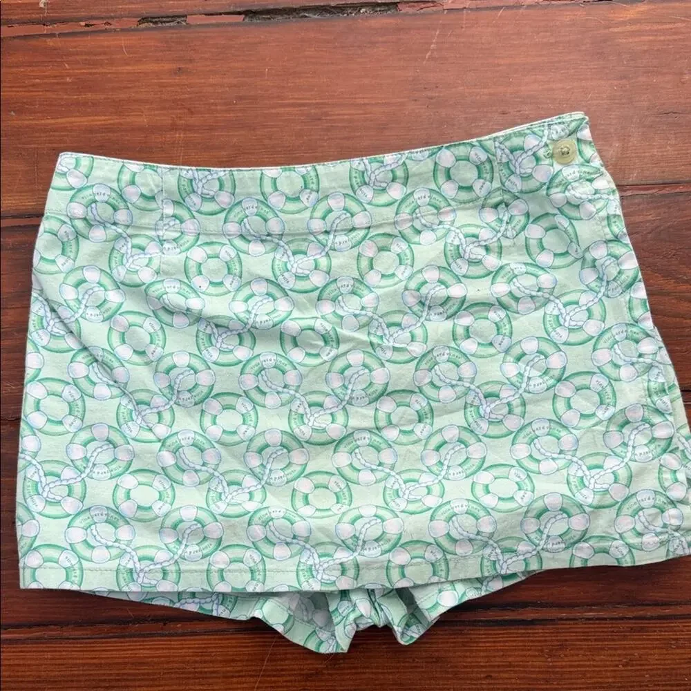 Vineyard Vines life ring nautical printed wrap around shorts skort sz 6
